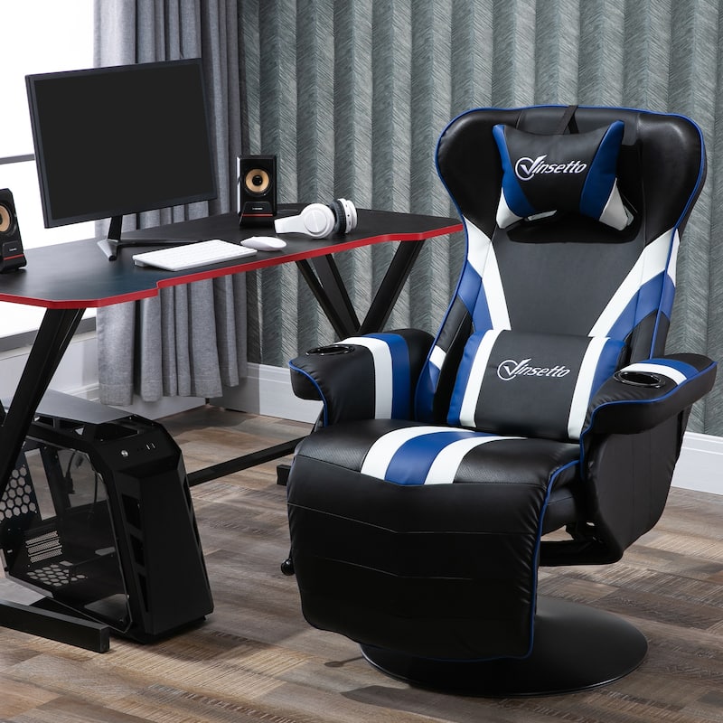 360° Rotation Gaming Chair Racing Style Computer Recliner Ergonomic Office Chair with Lumbar Support, Footrest and Cup Holder