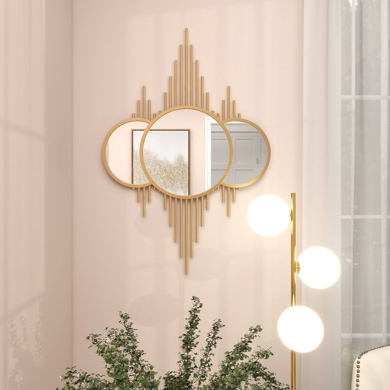 CosmoLiving by Cosmopolitan Gold Metal Room Wall Mirror