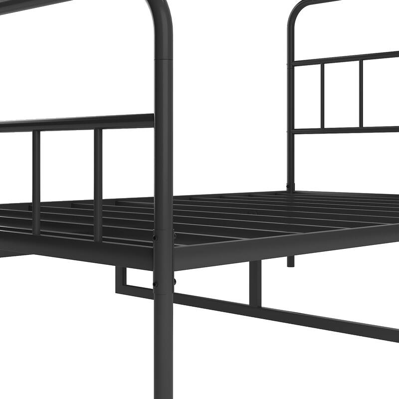 Metal Platform Bed Frame with Headboard, No Box Spring Needed, Black