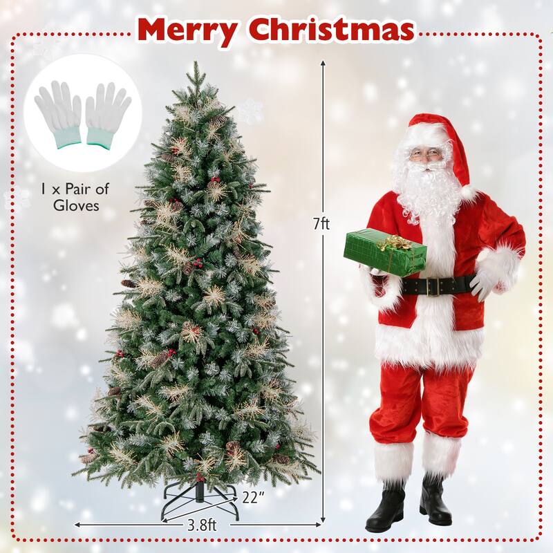 Costway 5/6/7 FT Artificial Christmas Tree with 602/806/1072 Branch - Green - See Details