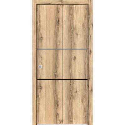 Bi-fold Doors 36 x 80 Planum 0014 Oak with Sturdy Tracks