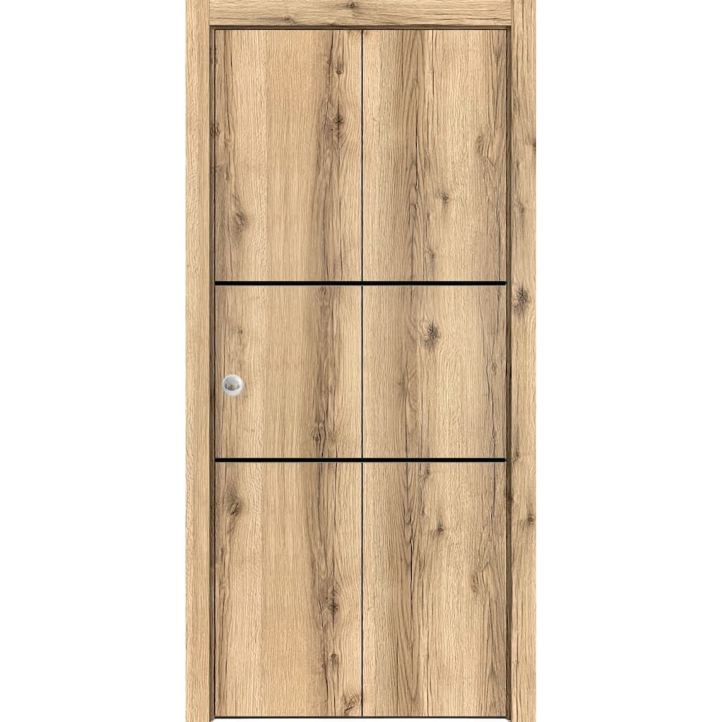 Bi-fold Doors 36 x 80 Planum 0014 Oak with Sturdy Tracks