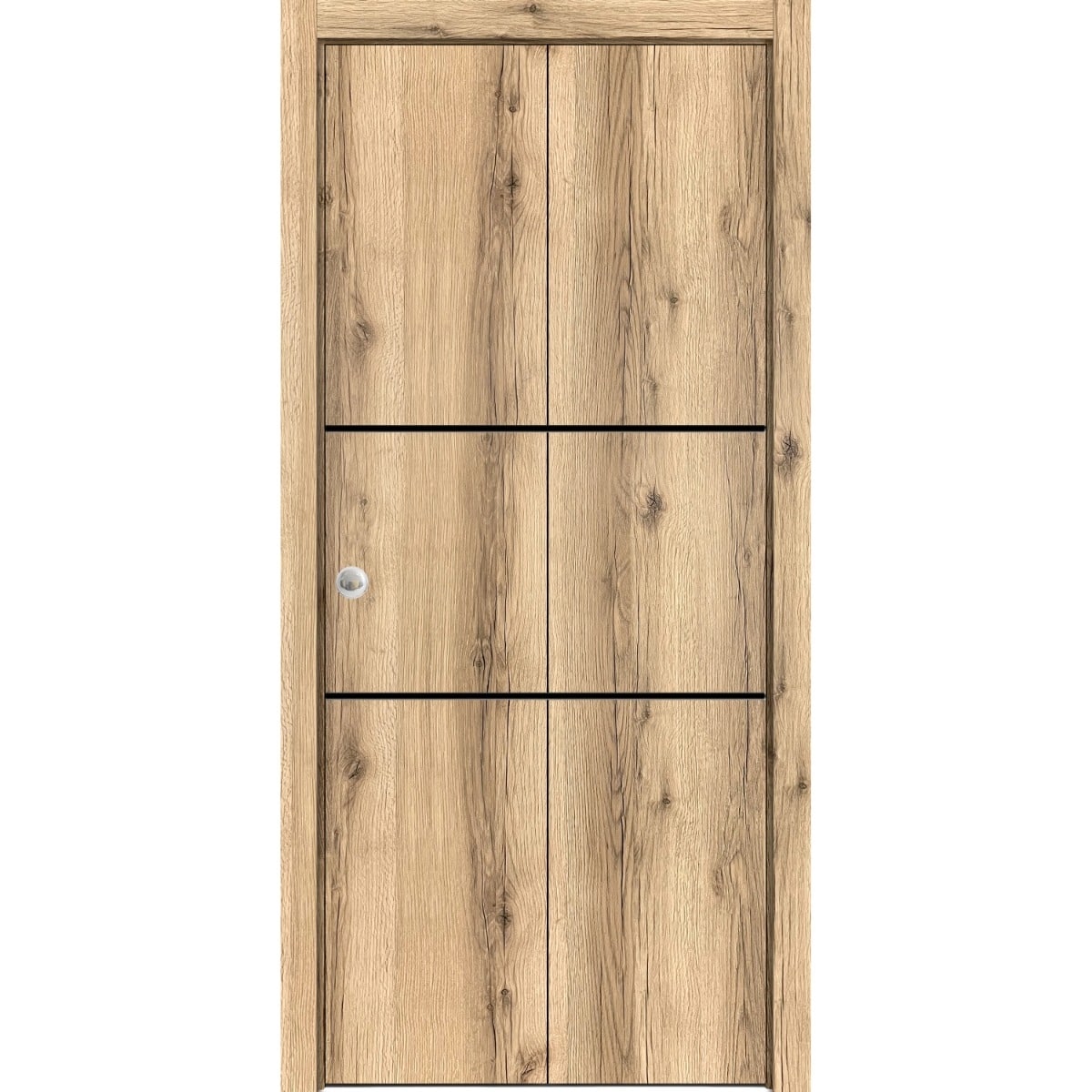 SartoDoors Planum 0014 | Closet Door Bi-fold Door | Solid Wood | Hardware Set | 36x80, Oak Bedroom Door Bathroom Door
