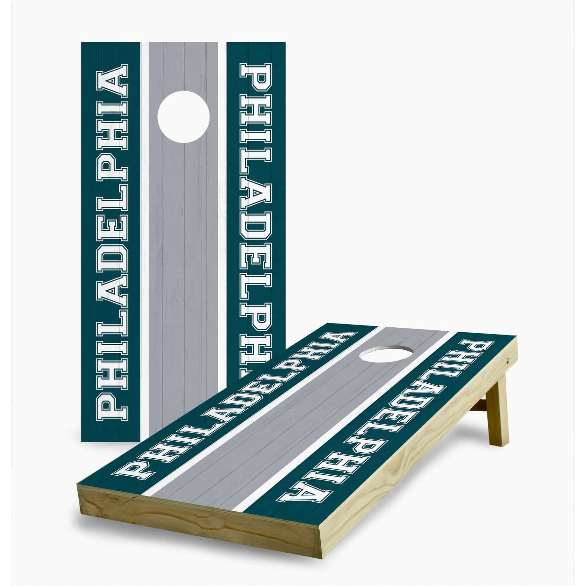 Philadelphia Eagles Striped Regulation 2x4 Cornhole Game Set