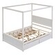 preview thumbnail 9 of 29, Full Size Platform Bed with 4 Drawers, Canopy Bedframe w/ 8 Support