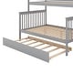 preview thumbnail 11 of 24, Twin over Full Wood Bunk Bed with Trundle and Staircase - Enhanced Functionality and Space Efficiency