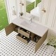 preview thumbnail 57 of 76, Wall-Mounted Bathroom Vanity with White Solid Surface Top