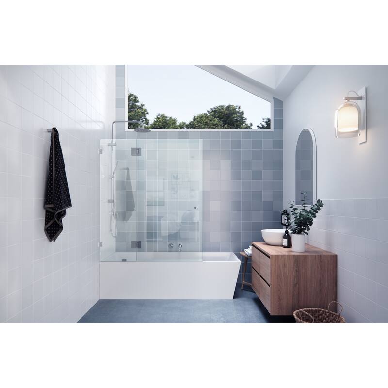 Glass Warehouse GW-B-GH-51 Halo 58" High x 51" Wide Hinged Frameless