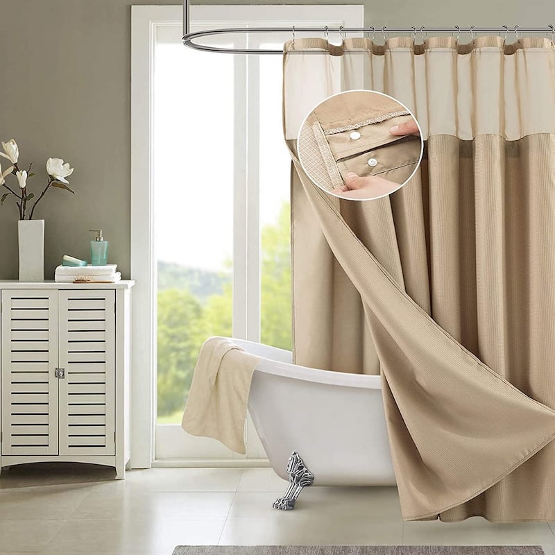Porch & Den Roycroft Hotel Shower Curtain with Detachable Liner