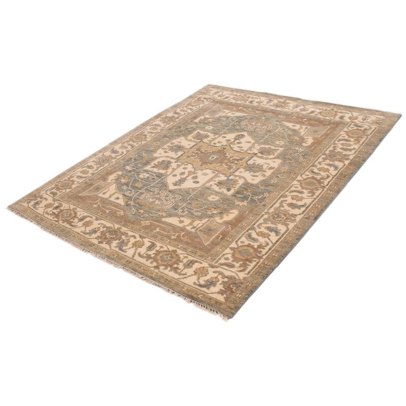 ECARPETGALLERY Hand-knotted Jules Serapi Dark Blue Wool Rug - 7'11 x 9'11