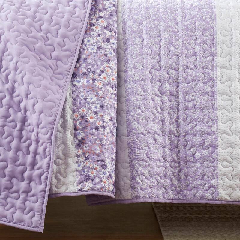 4 PCS Full/Queen Seersucker Quilt Set with Throw