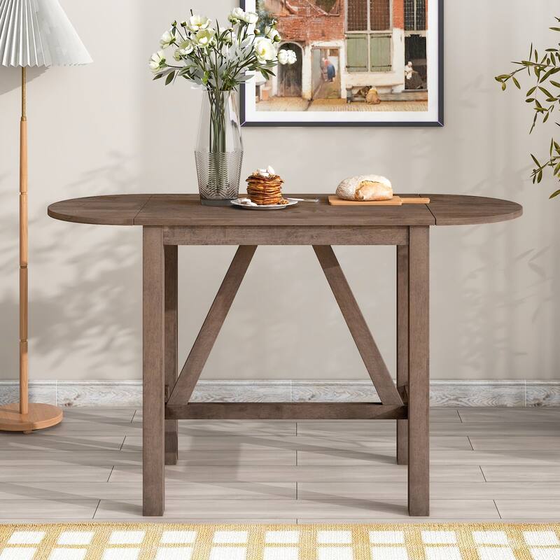 Wood Counter Height Drop Leaf Dining Table Set (Set of 3)