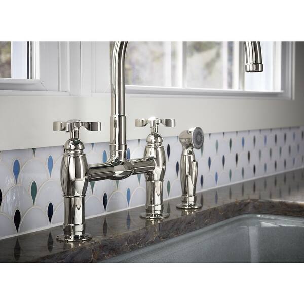 Shop Kohler K 6131 3 Parq Deck Mount Bridge Faucet With Spray