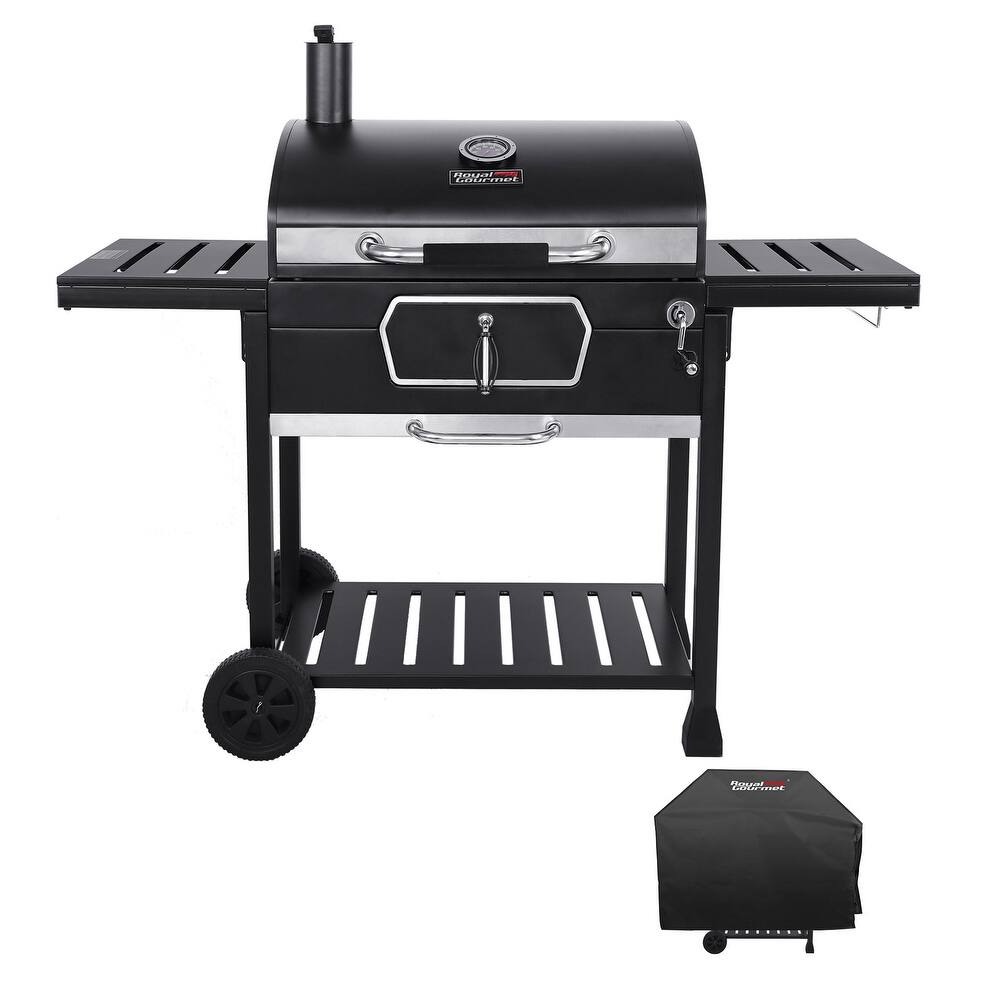 Royal Gourmet Deluxe 30-Inch Smoker Charcoal Grill with Cover,Black