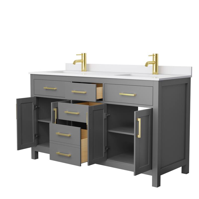 Beckett 60 Inch Double Vanity, Cultured Marble Top