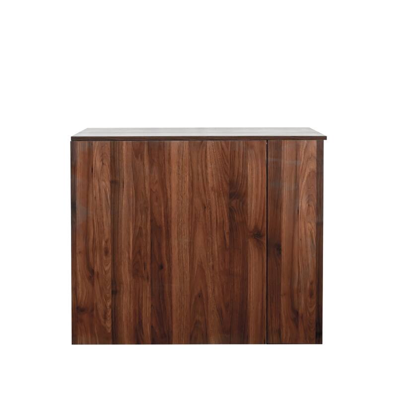 Anmytek Expandable Storage Cabinet Desk Combo 2 in 1 Small Space Workstation Walnut