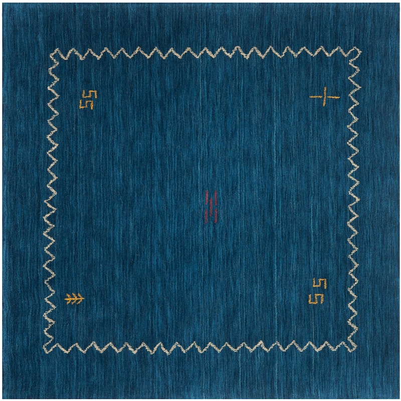 SAFAVIEH Handmade Himalaya Karly Modern Wool Rug - 8' x 8' Square - Blue