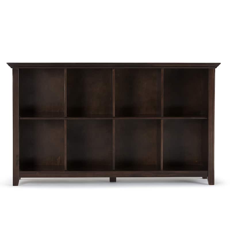 WYNDENHALL Normandy SOLID WOOD 57 inch Transitional 8 Cube Storage Sofa Table - 57"w x 15.75"d x 33"h