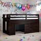 preview thumbnail 1 of 17, Contemporary Design Twin Size Loft Bed with Cabinet and Shelf, Maximized space, Solid Construction & Versatility Galore, Black