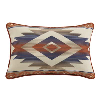 HiEnd Accents Blue Aztec Outdoor Pillow, 16x24
