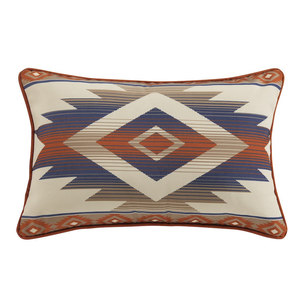HiEnd Accents Blue Aztec Outdoor Pillow, 16x24