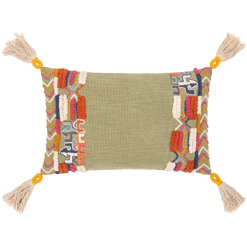 Shaye Colorful Embroidery Details Throw Pillow