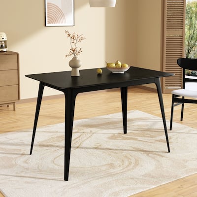 Dining Table Solid Wood Legs, Black