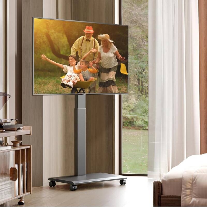 Hand Crank Lift TV Stand with Wheels