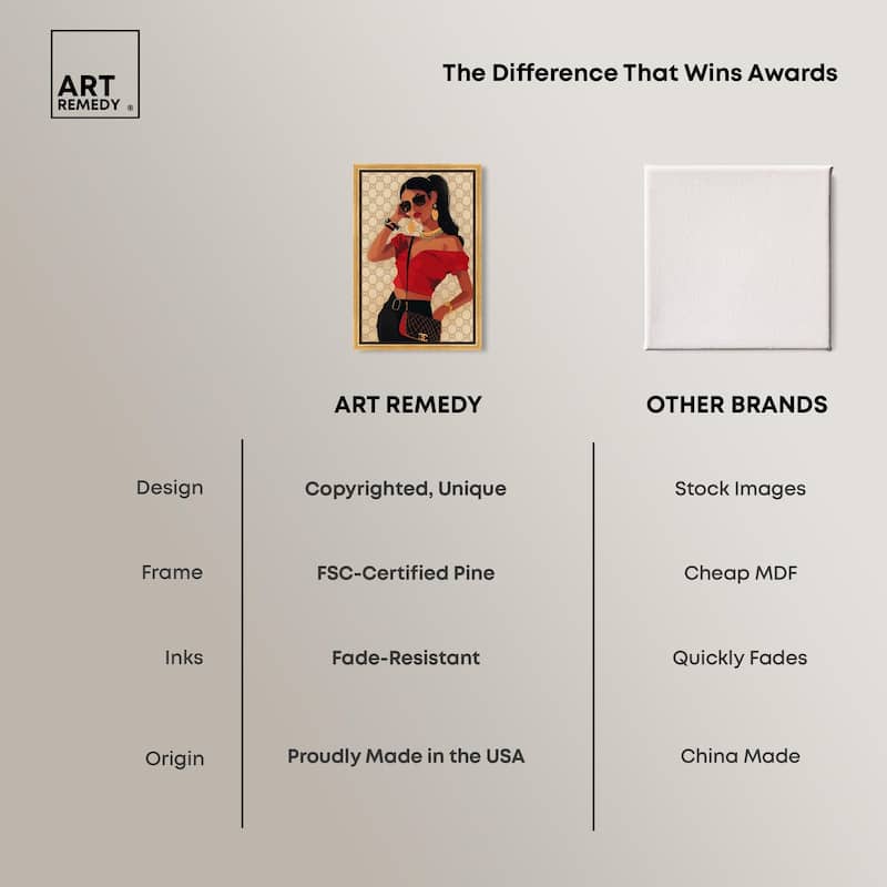 Her Stylish Red Look Canvas by Art Remedy