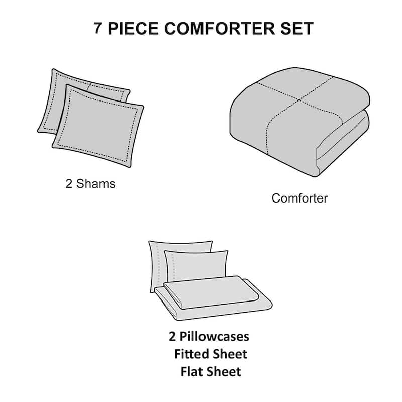 Nanshing Marilla Geometric 7-Piece Bed in a Bag Set