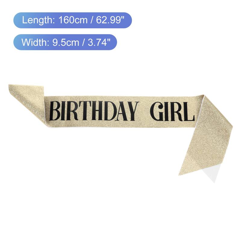 Birthday Sash, 1Pcs Personalized Sash Elegant Birthday Sash for Decor - Gold Black
