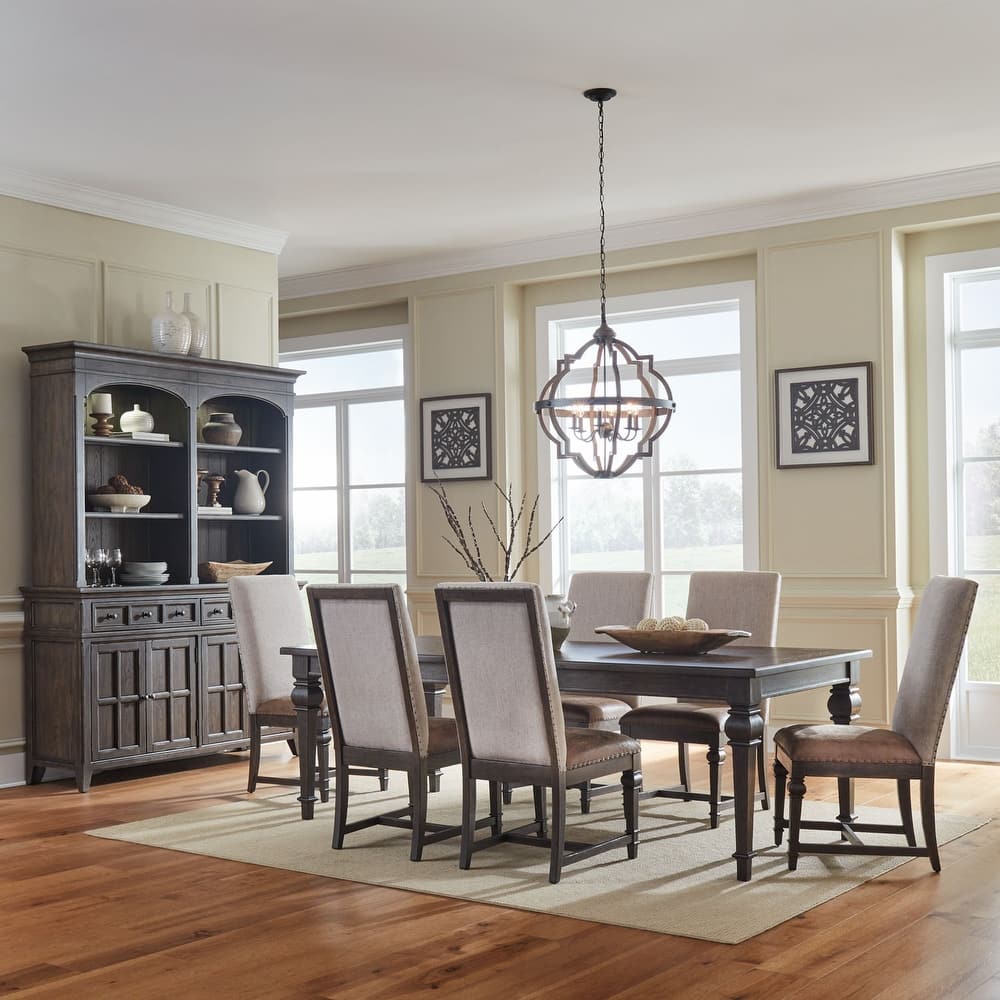 Paradise Valley Saddle Brown Rectangular Table Set