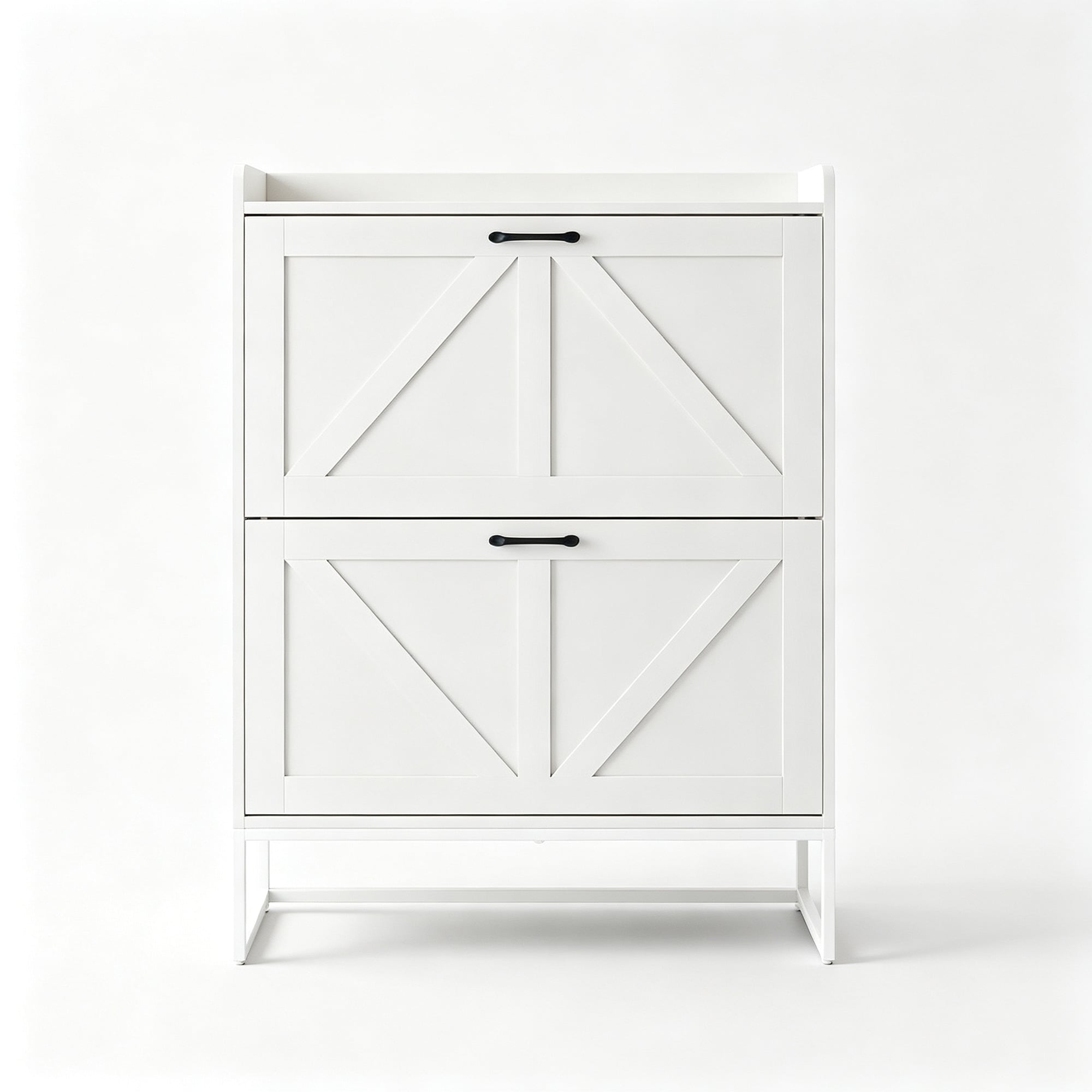 Shoe Storage Cabinet with 2 Flip Drawers plus Adjustable Shelf