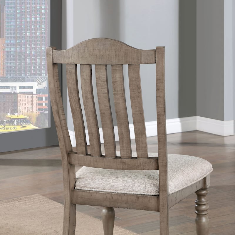Urth Transitional Grey Linen Padded Curved Backrest Side Chairs by Furniture of America (Set of 2)
