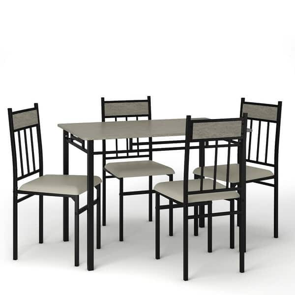 slide 2 of 8, 5 Piece Faux Marble Dining Set Table