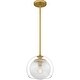 preview thumbnail 3 of 6, Eslinger 1-Light Brushed Gold Mini Pendant