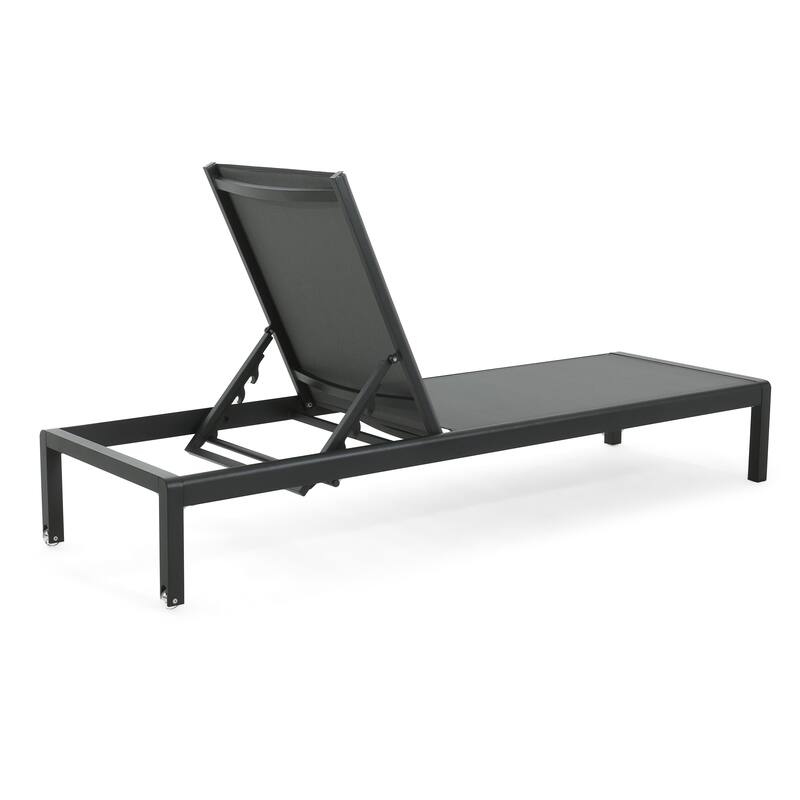 Outdoor Chaise Lounge Chair Set of 2 for Patio Pool Beach, Adjustable Reclining Sun Lounger with 4-Position Backrest & Wheels