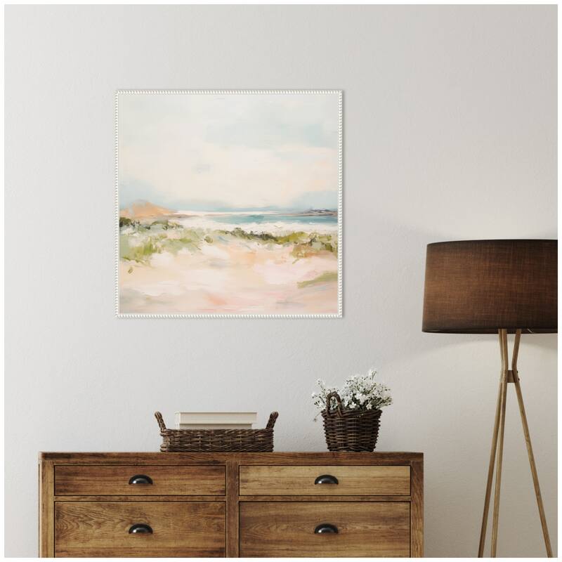 Kate and Laurel Tranquil Landscape III Square by Amy Lighthall Framed Canvas Wall Art Print