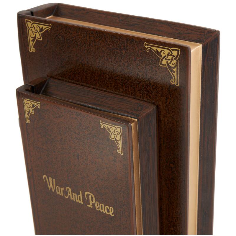 Blue, Green, Brown or Red Wooden Storage Faux Book Box (Set of 2)
