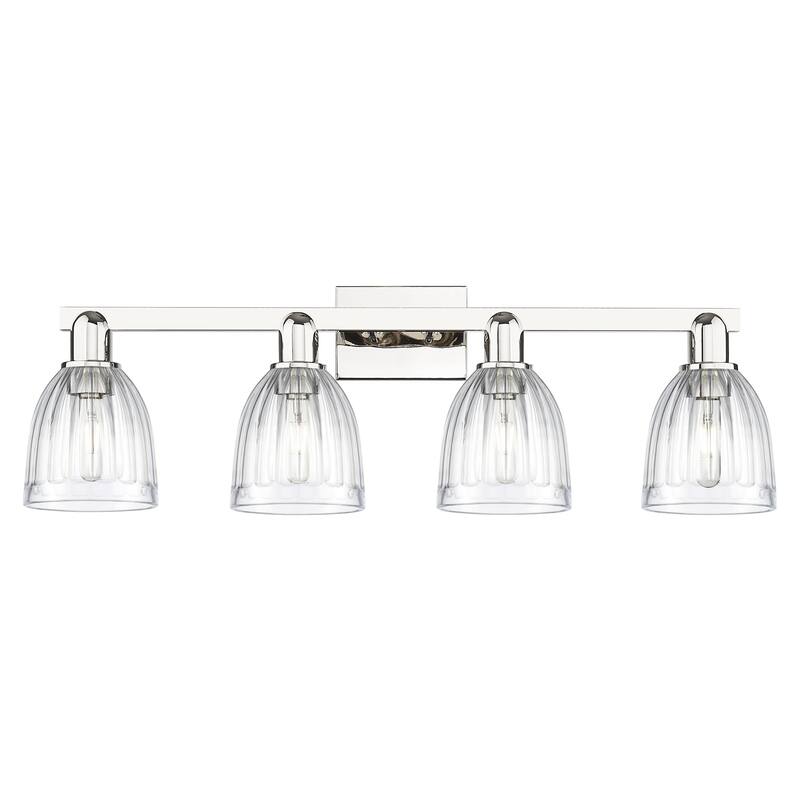 Innovations Lighting 716-4W-12-33 Brookfield Vanity Brookfield 4 Light - Polished Nickel / Clear