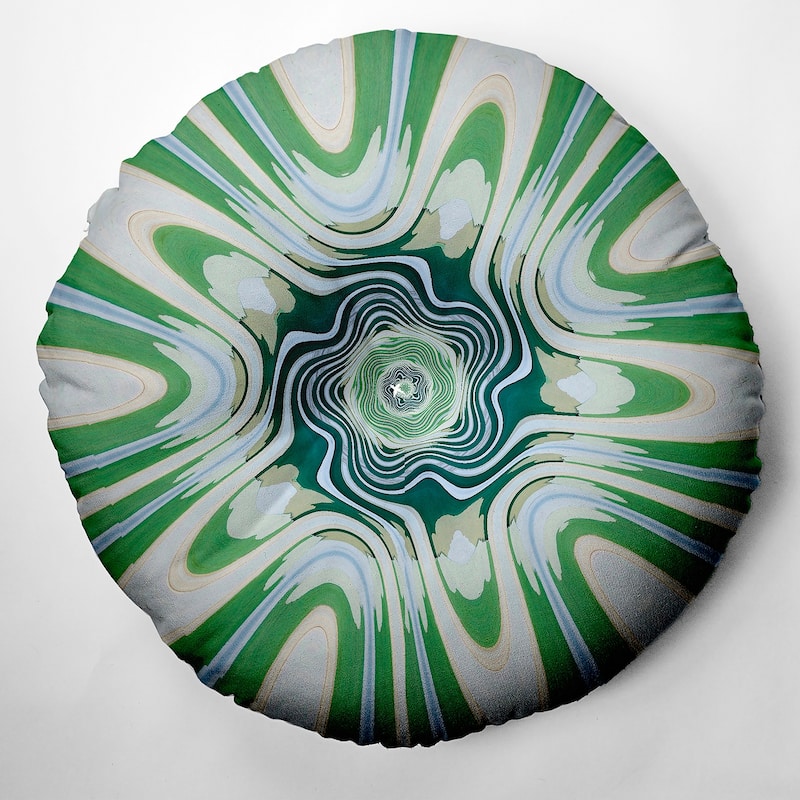 Bohemian & Eclectic Frog's Eye Design Tufted Floor Pillow - 30" Diameter - X4