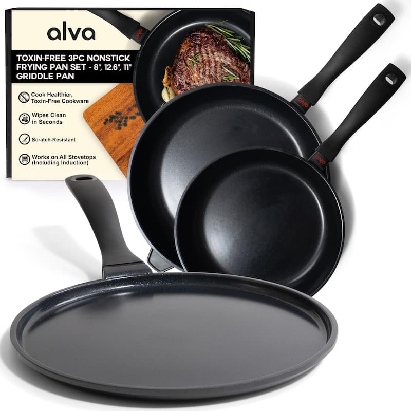 Alva Energy Non-Toxic Nonstick Frying Pan - 3 Piece Set