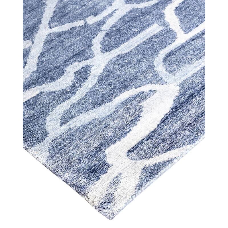 Modern One-of-a-Kind Hand-Knotted Area Rug - Gray, 9' 2" x 11' 10" - 9' 2" x 11' 10"