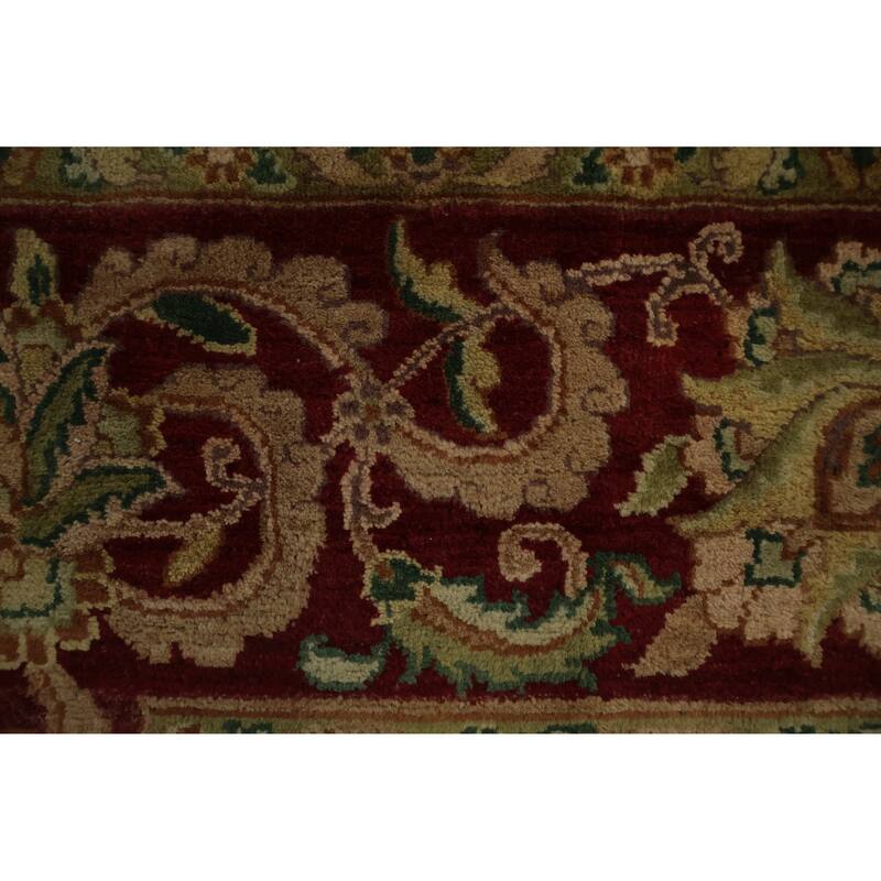 Hand Knotted Oriental 100% Wool Carpet Traditional Floral Yellow & Gold Agra Area Rug - 10' 0'' X 7' 10''