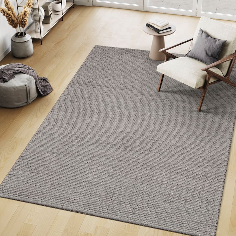 Nuloom Drew Casual Wool Area Rug - 2'6" x 6' Runner - Light Grey