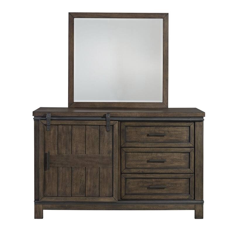 Thornwood Hills Rock Beaten Brown Mirror