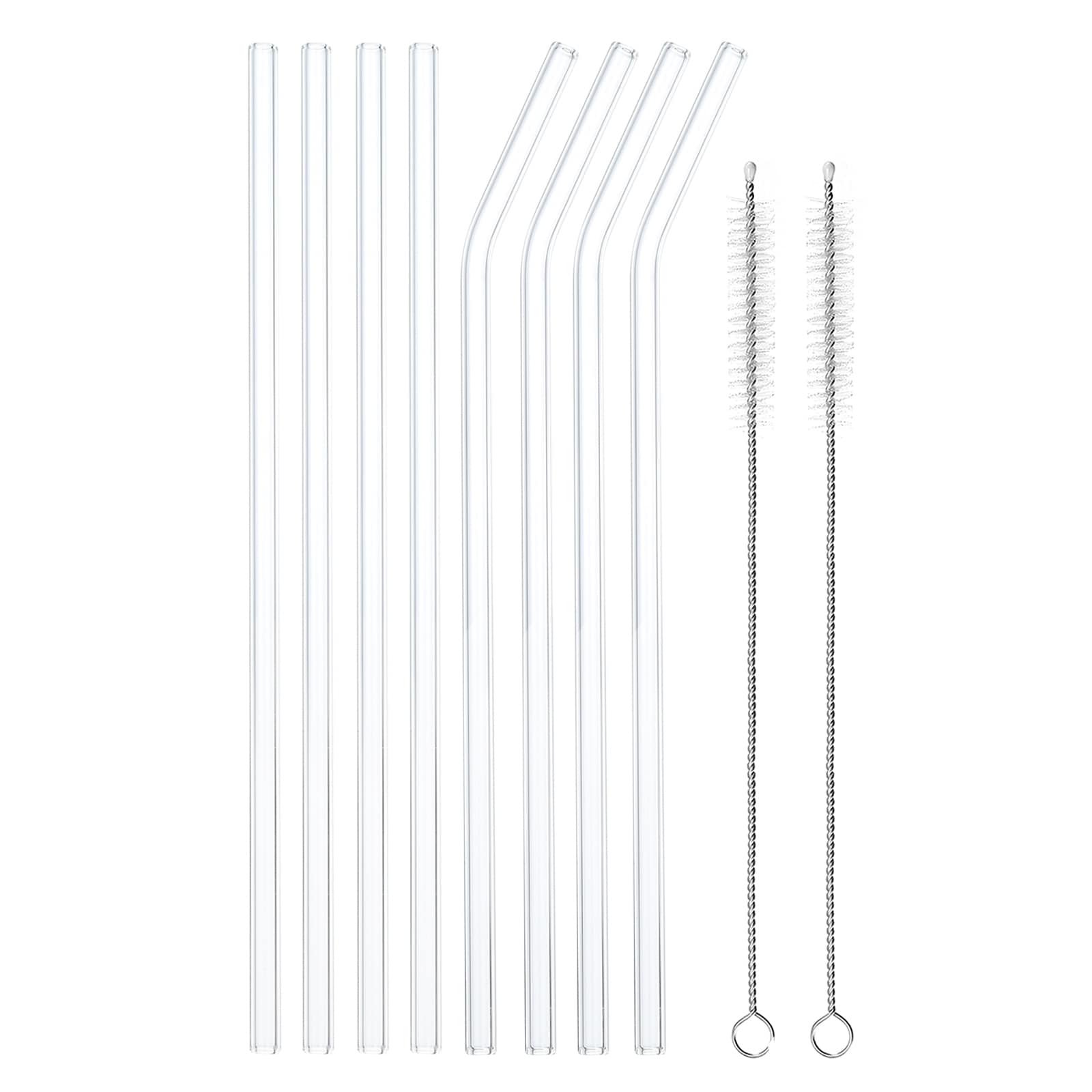  10 Pcs Reusable Glass Straw with Turtle Clear Straws