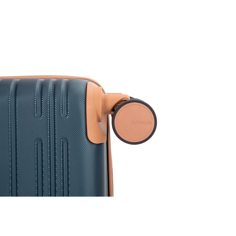 5-Piece, 20, 24, 28-Inch Modern Hard Shell Luggage with TSA Lock and Spinner Wheels, for Boarding Travel, Dark Green