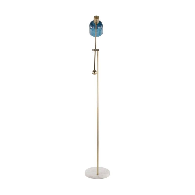 Lumisource Floor Lamp White Marble and Metal with Clear Frosted Glass - 29.5"Lx10.75"Wx73"H