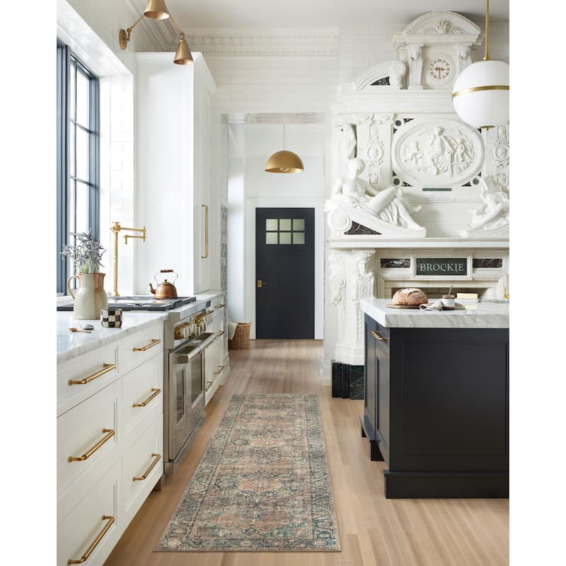 Alexander Home Sara Boho Terracotta Medallion Ultra Plush Area Rug - 2' 6" x 11' 6" - Runner/Rectangle
